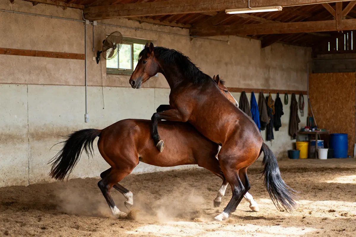 Cheval en saillie : Comment réussir la saillie en liberté ?