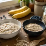 Bol de porridge à l'avoine avec fruits et informations sur les calories de l'avoine